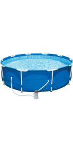 M.Y Splash 10 foot metal frame garden swimming pool with filter pump