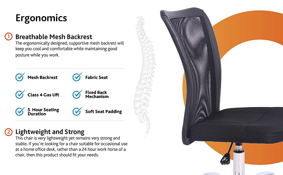 ergonomic mesh office desk chair, chrome base office chair, adjustable desk chair, study chair