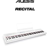 Alesis Recital White - 88 Key Digital Electric Piano / Keyboard with Semi Weighted Keys
