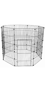 Iris Ohyama, Outdoor dog playpen / puppy playpen, door with latch, for dog - Wire Pet Circle 