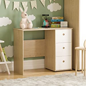 Junior Vida Neptune 3 Drawer Desk White & Oak