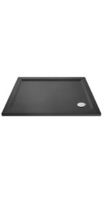 rectangular,shower,tray,slate,grey,pearlstone,slimline,thin,flat,easy,install,corner,waste,bathroom,