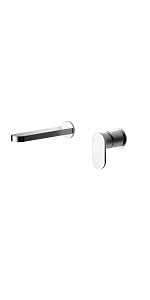 wall,mount,2,t,h,tap,hole,basin,mixer,filler,tap,brassware,brass,ware,round,lever,handle,chrome