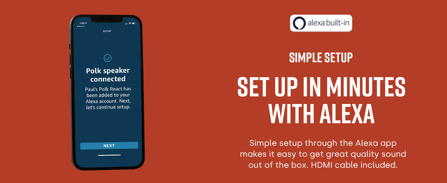 Polk React Soundbar with Alexa Built-In