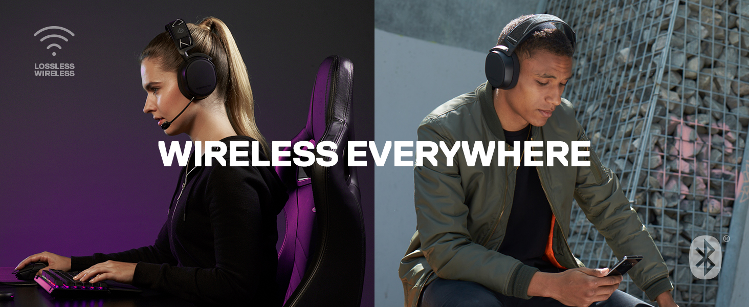 SteelSeries Arctis 9 Dual Wireless Gaming Headset, 2.4 GHz Wireless, Bluetooth, For PC, PlayStation