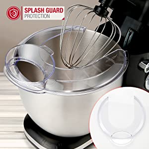electric mixer with splash guard protection
