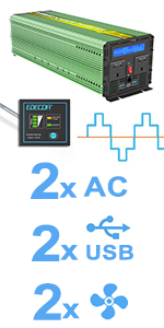 12V 3000W modified sine wave power inverter pure sine wave 3000w inverter 3000 watts EDECOA