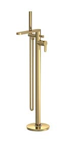 freestanding,bath,filler,tap,shower,mixer,hose,handset,lever,handle,brushed,brass,brassware,brass,
