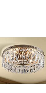 Antique Silver Crystal flush mount Chandlier