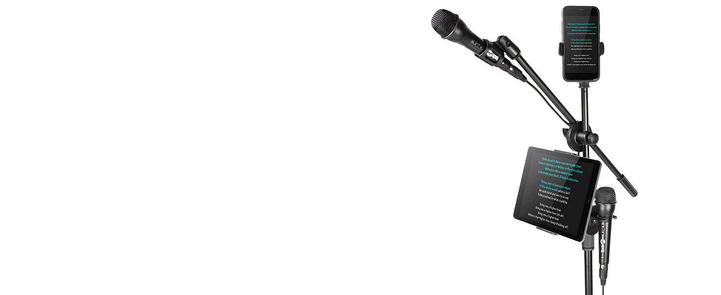 karoke machine with microphones