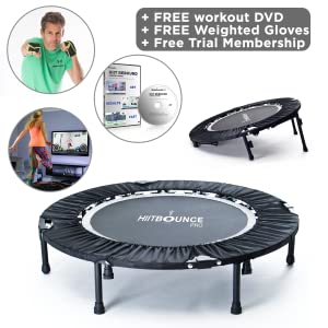 elevated mini trampoline weighted gloves home workout