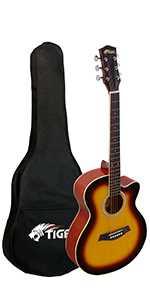3 4 acoustic guitar, acoustic guitar, cutaway guitar, cutaway acoustic guitar, tiger guitar