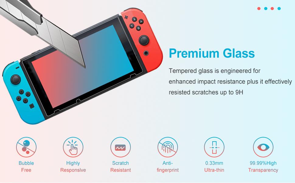 Tempered Glass Screen Protector for Nintendo Switch