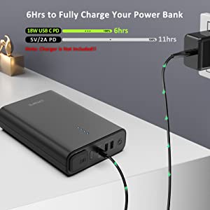 6Hrs Fully Recharge the Power Bank 