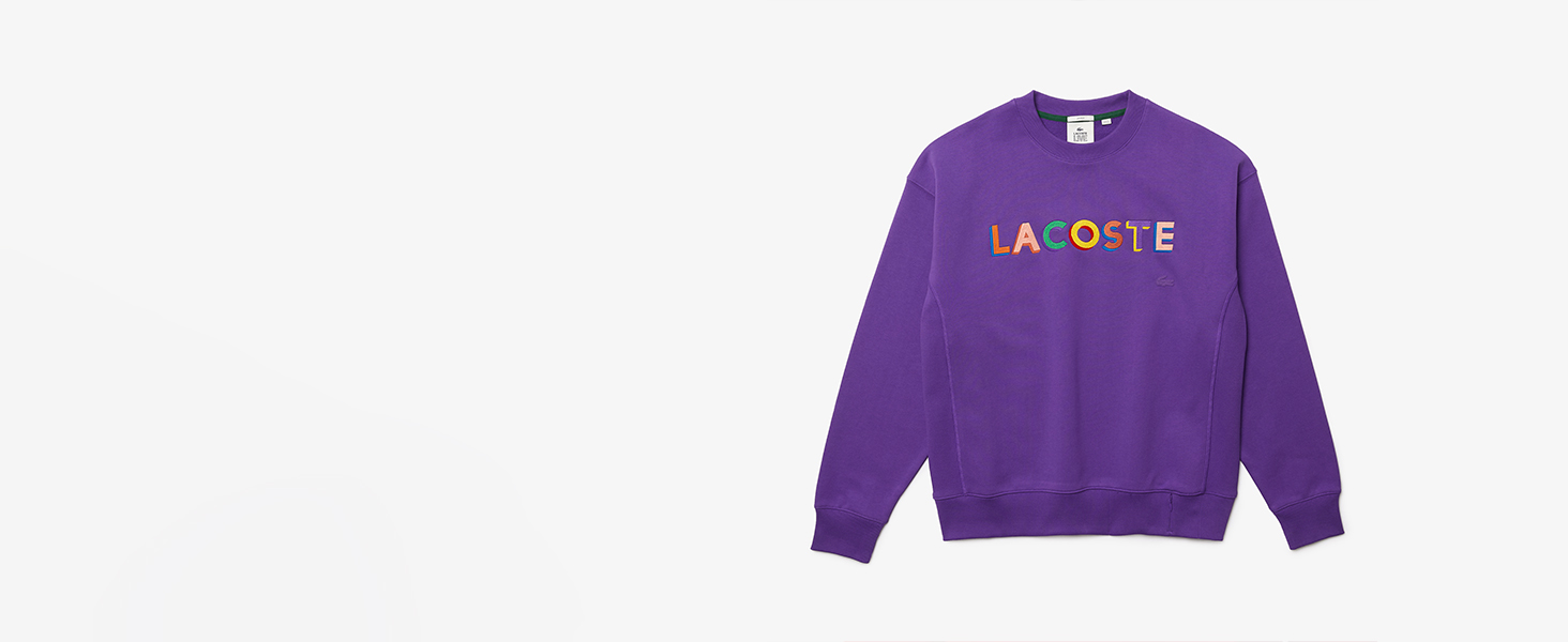 Lacoste purple cotton sweatshirt for men
