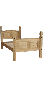 corona solid pine wood furniture bed single double king size rustic mexican style wax