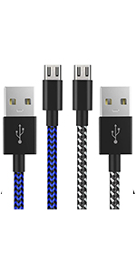 PS4 Controller Charging Cable, 3M, Nylon Braided Extra Long Micro USB 2.0 Data Sync Cord