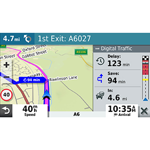 Garmin Digital Traffic alerts save time on your journey