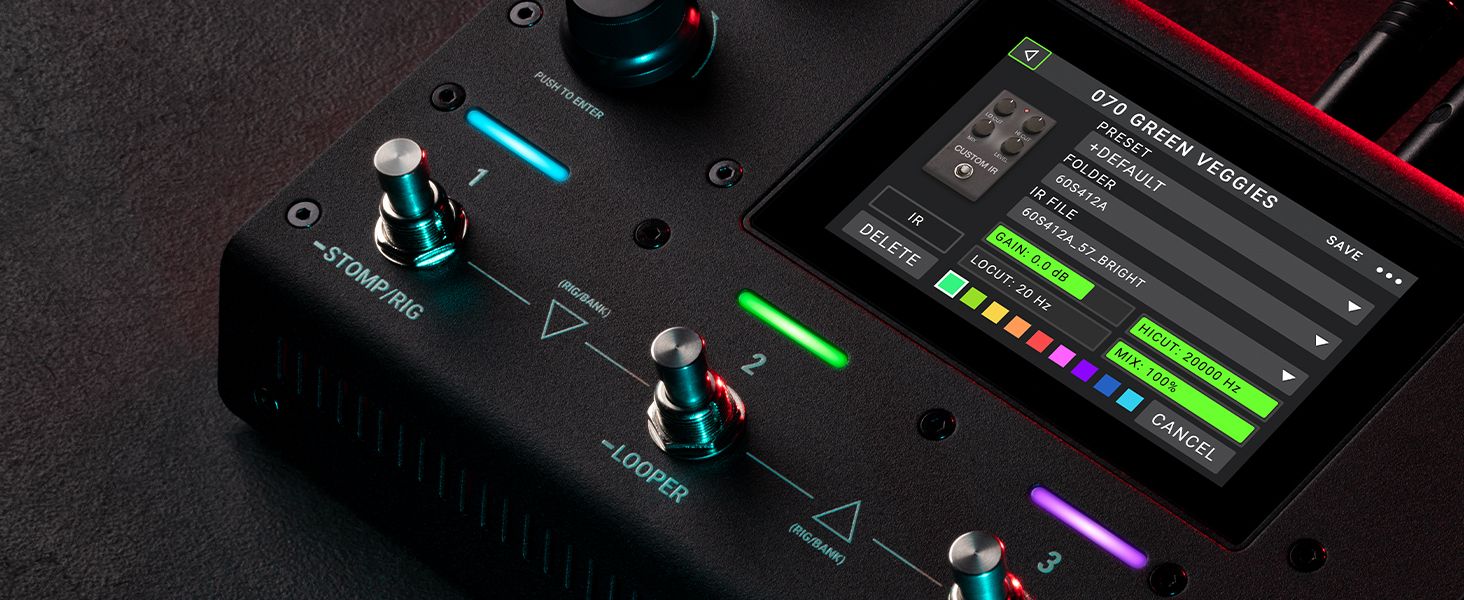 the touch screen on the Headrush MX5 