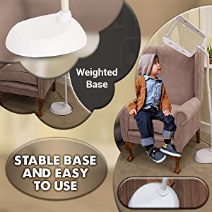 floor magnifying glass with led light & stand,reading small print,close work,strong page magnifier