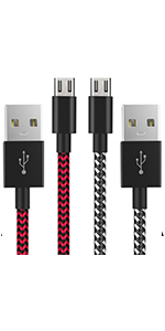 PS4 Controller Cable, Nylon Braided Extra Long 3M Micro USB 2.0 High Speed Data Sync Lead