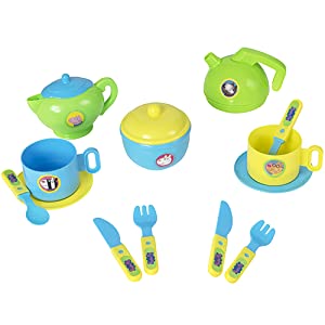 Set includes Cutlery sets, cups and saucers, teapot, kettle and sugar bowl