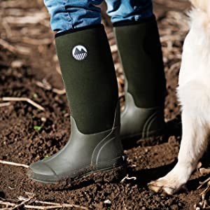 Mens wellingtons wellies boots neoprene waterproof warm yard walking muck steel reinforced comfy