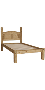 corona solid pine wood furniture bed single double king size rustic mexican style wax