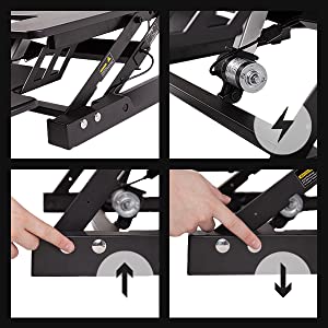 manual, adjustment, handle, squeeze, grip, grasp, lift, up, down, higher, lower, customisable