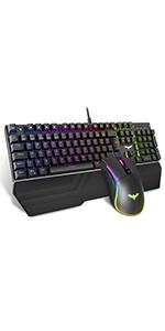 havit KB389 Blue Switch Mechanical Keyboard and Mouse Combo