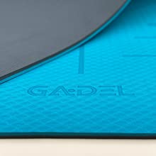 Extra thick TPE Yoga Mat Two colour Fitness Mat Teal Grey
