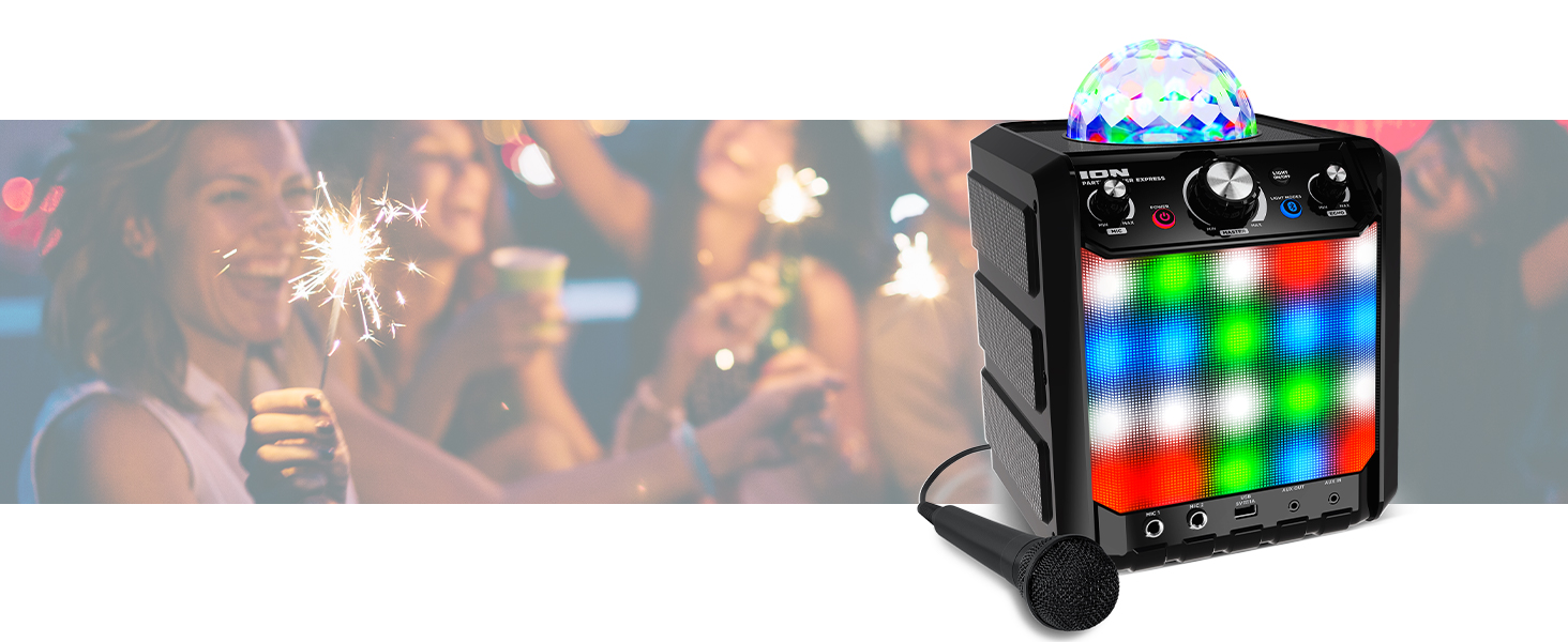Wireless Bluetooth Speaker System/Karaoke Machine with Karaoke Microphone, Battery Powered 40W Power
