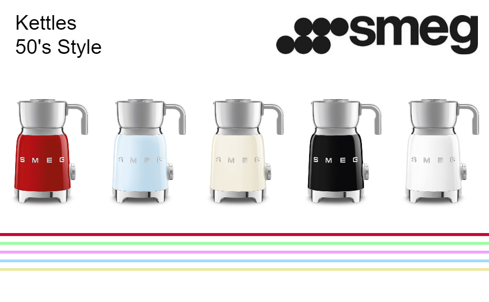 Smeg automatic milk frother, milk frother with accessories, 50's style milk frother, Smeg 50's style