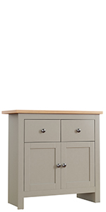 Vida Designs Arlington 2 Drawer 2 Door Sideboard, Grey