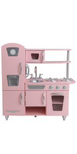 KidKraft Vintage Play Kitchen Pink, Vintage Pink Play Kitchen, Wooden Play Kitchen