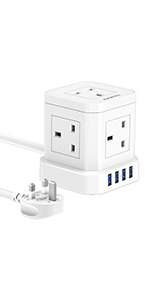 cube extension lead with usb 2m