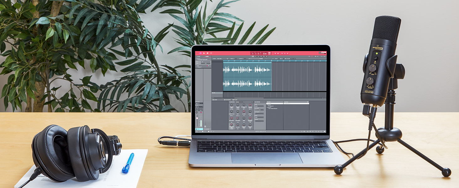 USB Condenser Microphone With Mixer and Headphone Output for Podcasting, Live Streaming, YouTube