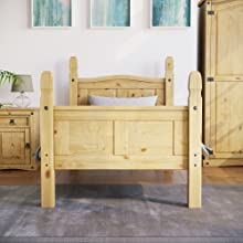 Vida Designs Corona Single Bed, High Foot End