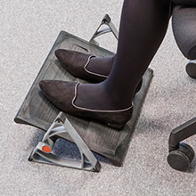 tririte adjustable footrest by Posturite, footrest for desk, footrest office, footrest under desk