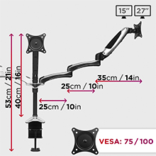 duronic, dm653, dm65, vesa, office, furniture, furnishing, equipment, accessories, monitor, screen