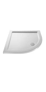 quadrant,corner,curved,shower,tray,enclosure,centre,waste,slimline,thin,lightweight,bathroom,wetroom