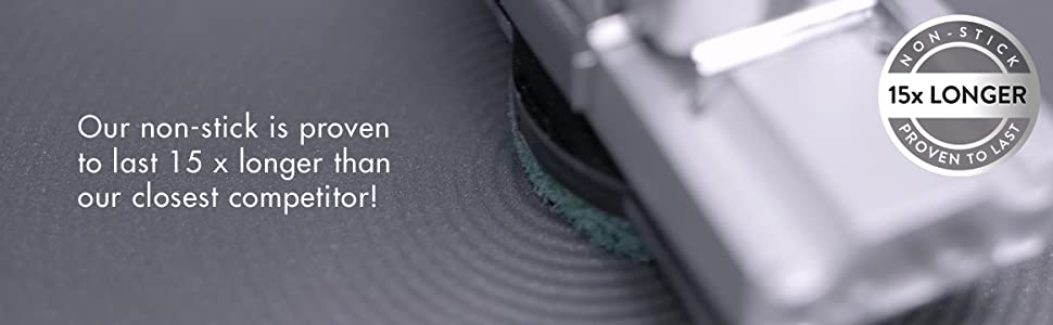 Our non-stick lasts 15 x longer than our closest competitor