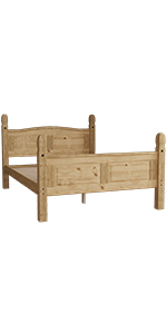 corona solid pine wood furniture bed single double king size rustic mexican style wax