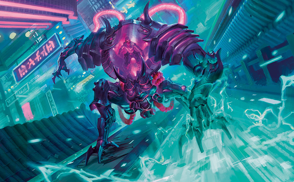 neo, magic the gathering, mtg, cyperpunk, neon, mtg, ninjas, samurais
