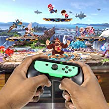 Orzly party pack accessories rackets wheels dance bands joy con grips for Nintendo Switch OLED