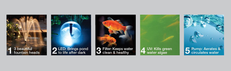 blagdon inpond pump filter uv clarifier clean water fountain led light