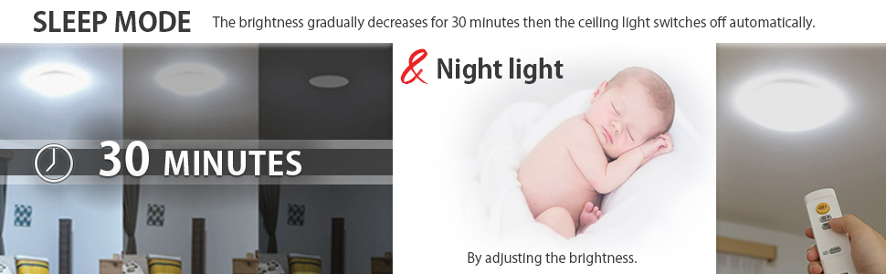 Iris Ohyama LED Ceiling Light, Remote control, Brightness and color adjustment, 30 W