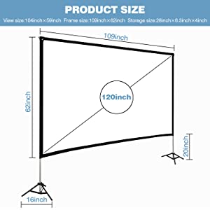 projector screen 120 inch