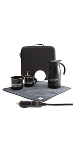 Trucker's Tea Box - Portable Travel Black Small Electric Kettle