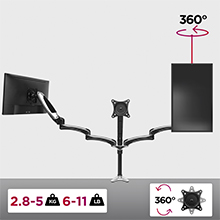 180, cable, management, swivel, rotate, tilt, tilting, swivelling, head, vesa, clamp, joints,